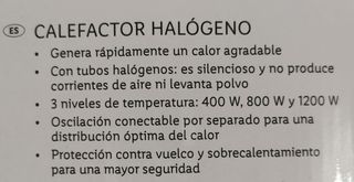 Estufa Halógena Oscilante 1200W
