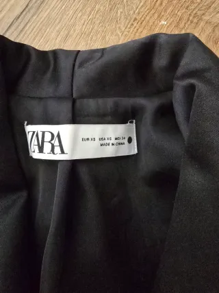 Blazer Terciopelo Zara Negro Mujer