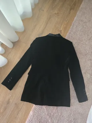 Blazer Terciopelo Zara Negro Mujer