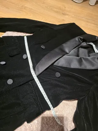 Blazer Terciopelo Zara Negro Mujer