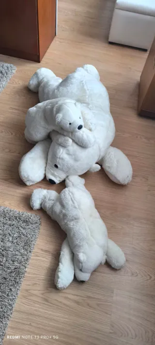 Lote 3 Peluches Osos Blancos juntos o por separado