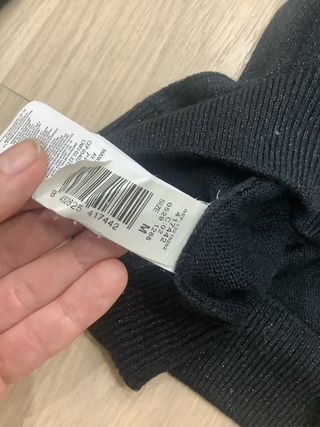 Jersey Mango Negro Brillos Talla M