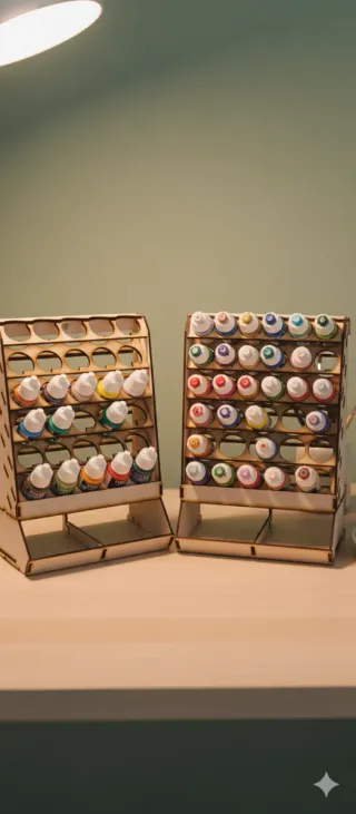 Organizador de tintas modular madeira