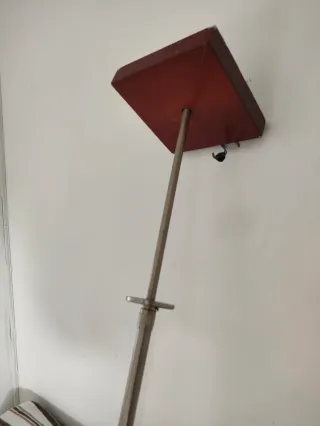 Lámpara colgante 4 tulipas madera color cerezo