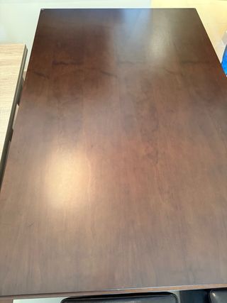 Mesa comedor madera maciza y cristal