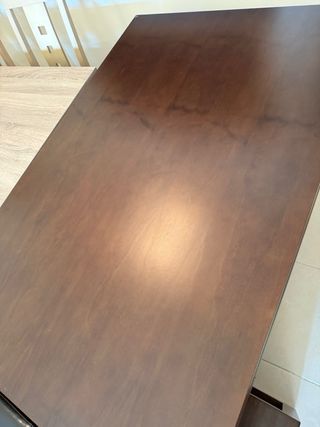 Mesa comedor madera maciza y cristal