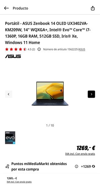 ASUS Zenbook OLED i7 EVO