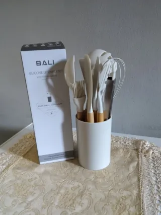 Set Utensili Cucina Silicone e Legno BALI