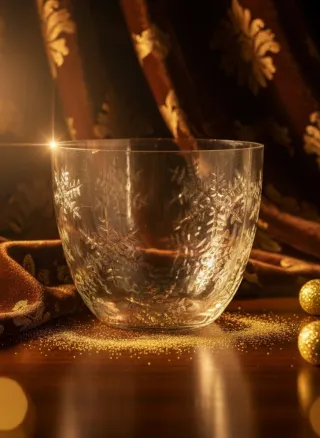 Coppetta Vintage Fiocchi Neve Vetro