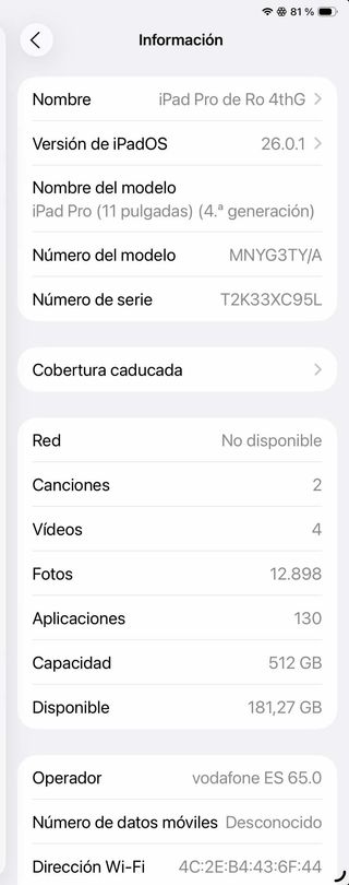 iPad Pro 11 pulgadas 4ª Gen 500GB Cellular