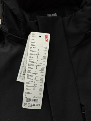 Abrigo Parka Uniqlo Negra Talla L
