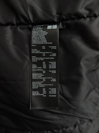 Abrigo Parka Uniqlo Negra Talla L