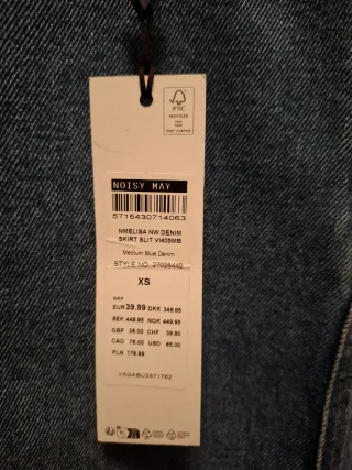 Falda tejana larga NOISY MAY azul