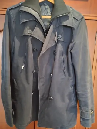 Gabardina hombre negra talla L