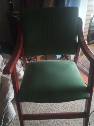 2 Sillas con Reposabrazos Madera Tela lavable 35€