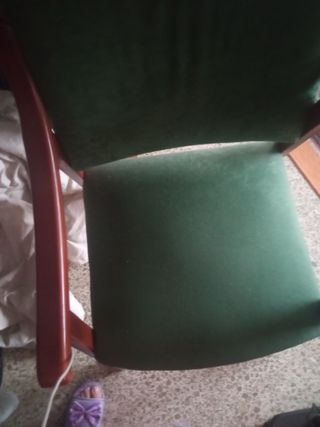 2 Sillas con Reposabrazos Madera Tela lavable 35€