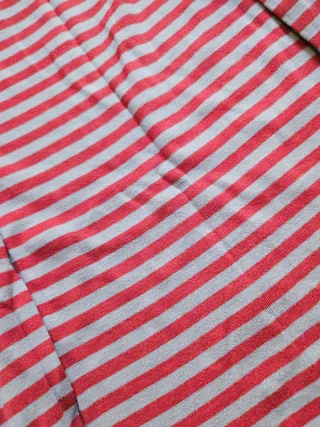 Camiseta Zara Rayas Rojas y Grises Manga 3/4