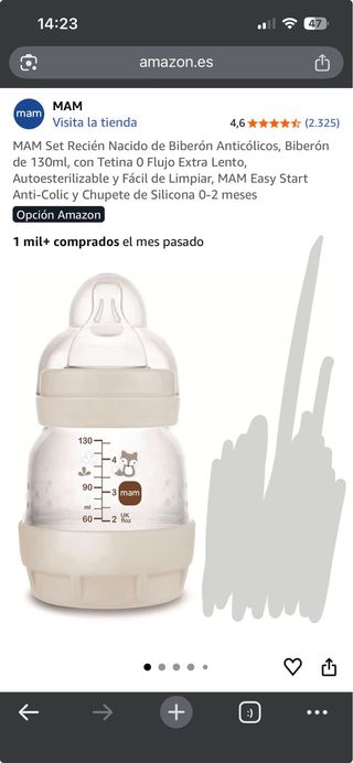 Lote 3 Biberones Suavinex, MAM y Medela