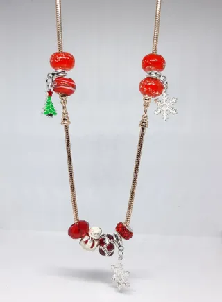 Collana donna argentato pietra murina charm