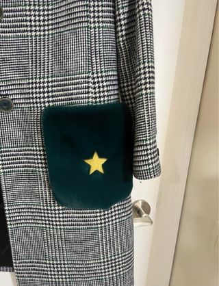 Abrigo cuadros gris y verde Lola Casademunt