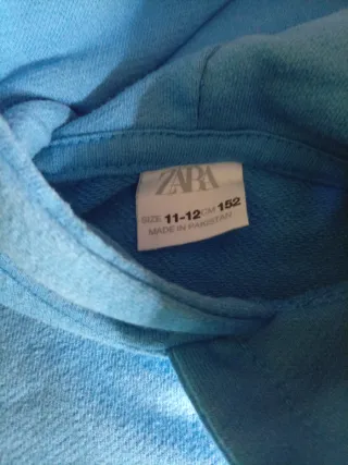 Sudadera Zara Azul Talla 11-12 Años