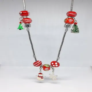 Collana donna argentato pietra murina charm