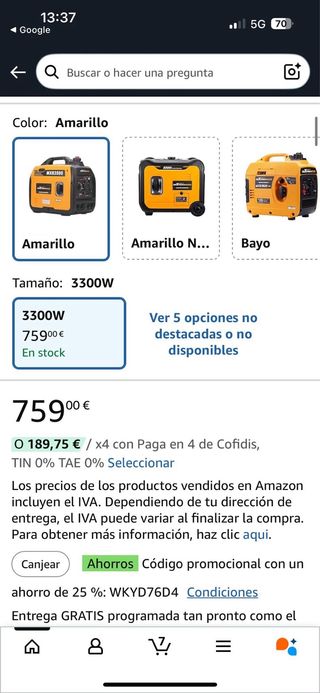 Generador Eléctrico Gasolina 3300W MXR3500