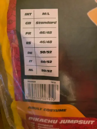 Disfraz Pikachu Jumpsuit Adulto