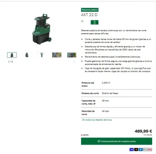 Trituradora de ramas Bosch