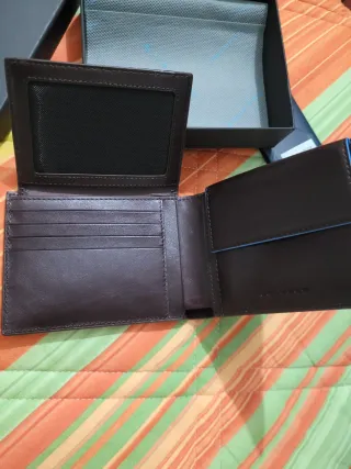 Portafoglio Piquadro Pelle Marrone Nuovo