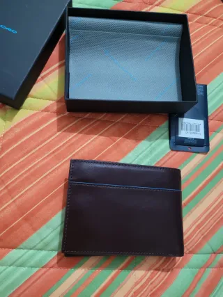 Portafoglio Piquadro Pelle Marrone Nuovo