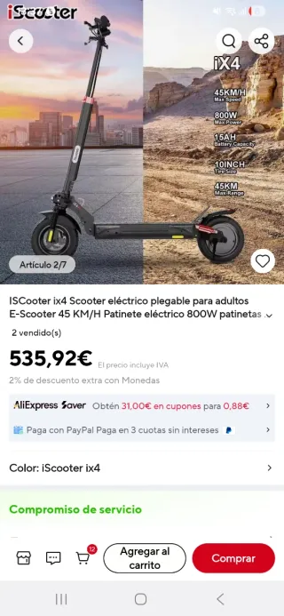 Patinete Eléctrico Modificado IX4