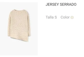 Jersey Mango Talla S Beige