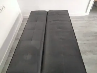 Sofá cama polipiel negro