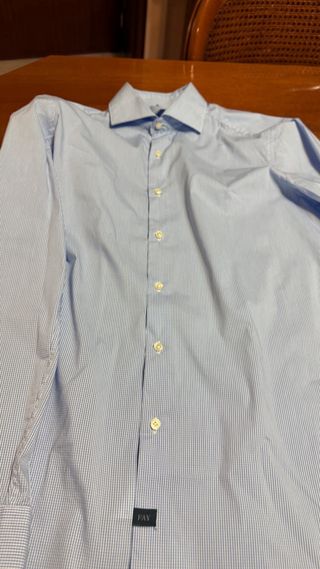 Camicia Fay Uomo Micro Quadri Azzurra