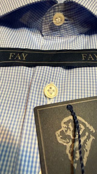 Camicia Fay Uomo Micro Quadri Azzurra
