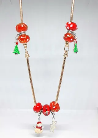 Collana donna argentato pietra murina charm