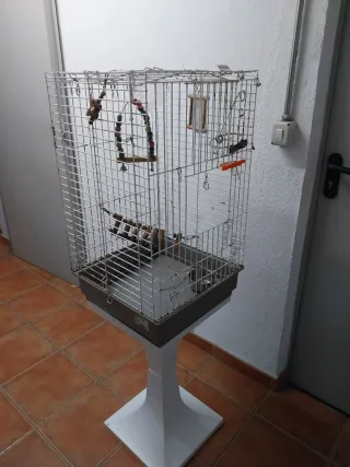 Jaula para loro con soporte