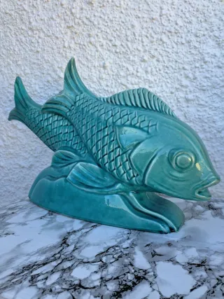 Estatua 2 Peces Cerámica Art Deco Francia