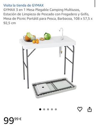 Mesa Plegable GYMAX Camping 3 en 1