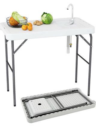 Mesa Plegable GYMAX Camping 3 en 1