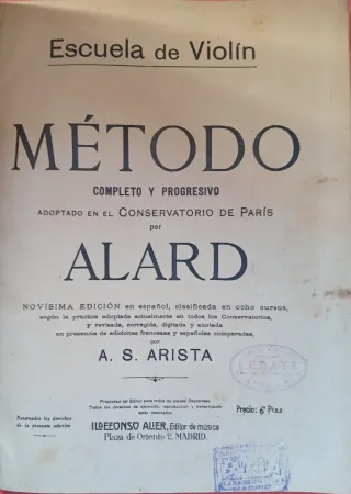 Antiguo método de violín de Alard.