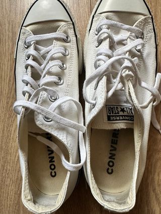 Converse Bajas Plataforma Blancas