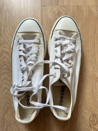 Converse Bajas Plataforma Blancas