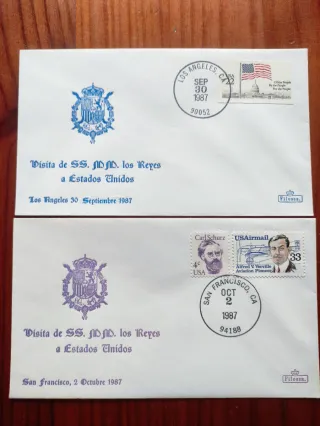 6 Sobres Visita Reyes a USA 1987