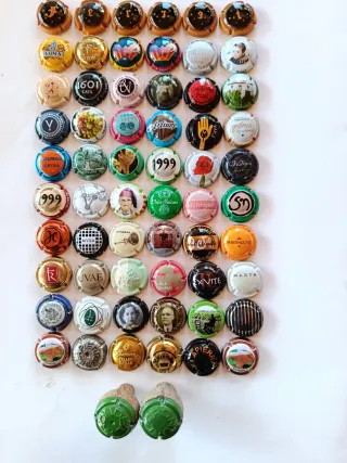 Collezione di 62 bottiglie di cava, con diverse bottiglie antiche