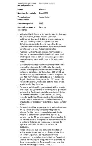 Videoportero Inteligente Inalámbrico