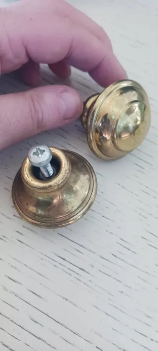 Pareja Tiradores Latón Vintage Estilo Industrial