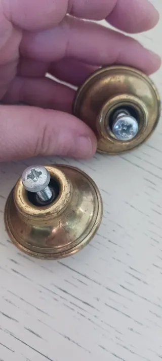 Pareja Tiradores Latón Vintage Estilo Industrial