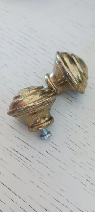 Pareja Tiradores Latón Vintage Estilo Industrial